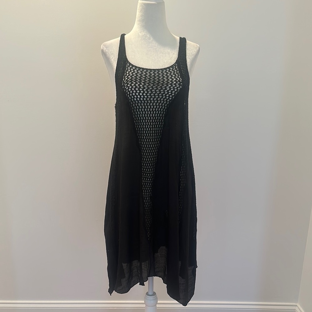 Elan Black Mesh Swim Cover-Up